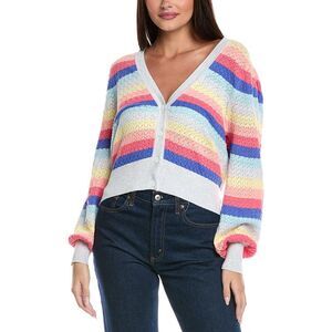 &Isla Womens  Sofia Pointelle Cardigan, Grey